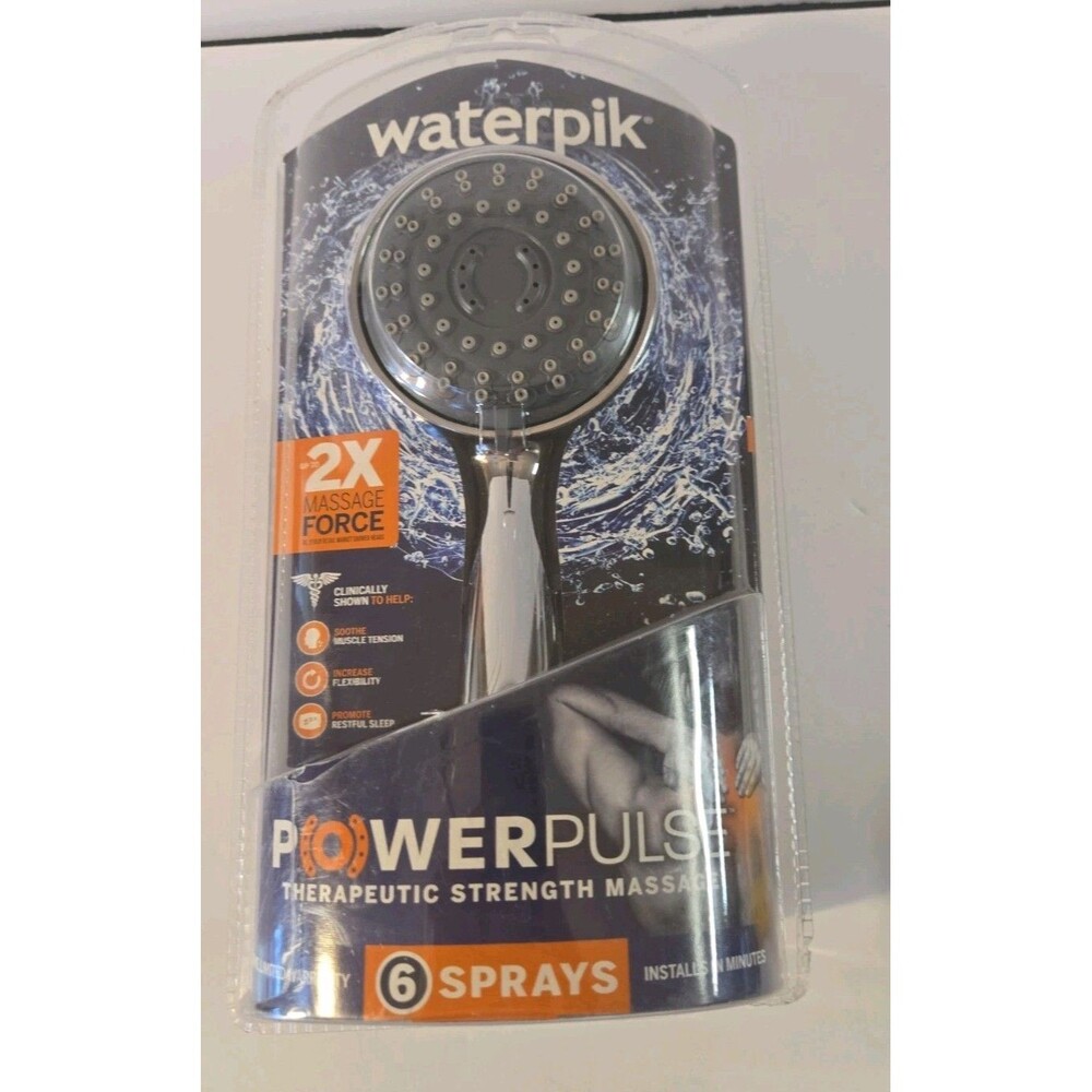 Waterpik Power Pulse 2X Massage Force Shower Head w/ 6 Sprays XAU-643E